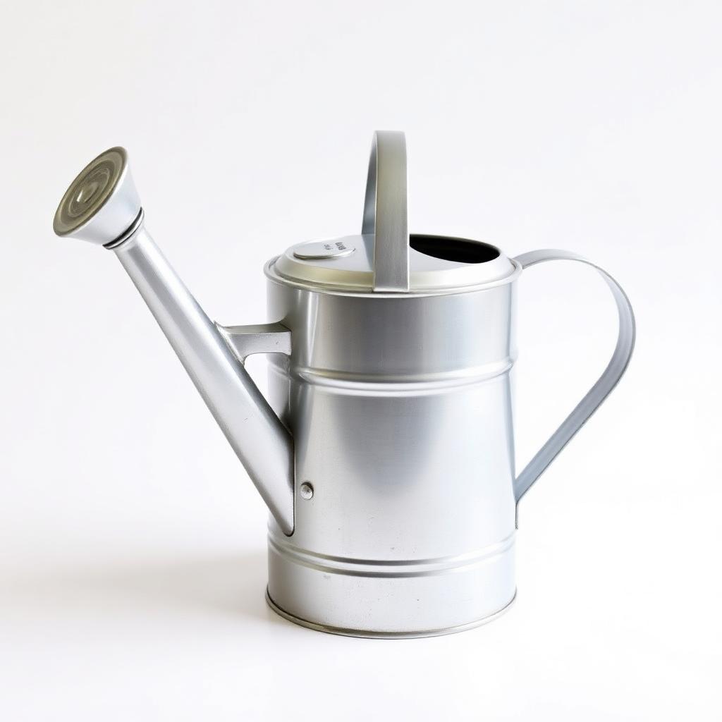 10 litre galvanised steel watering can with long spout and rose head